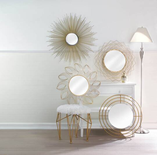 Golden Geometric Wall Mirror